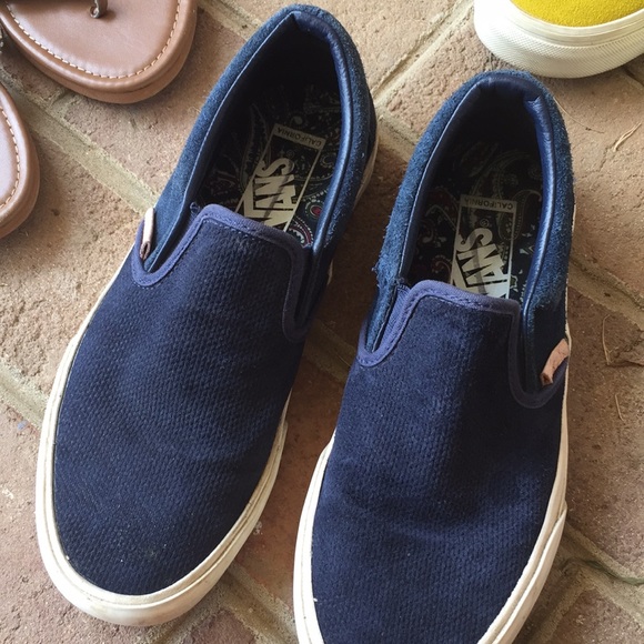 dark blue slip on vans
